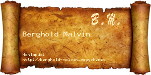 Berghold Malvin névjegykártya